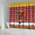 Spain Christmas Shower Curtain with Santa Bull Brick Chimney Wreath and Festive Holiday - Wonder Print Shop