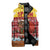 Spain Christmas Sleeveless Puffer Jacket with Santa Bull Brick Chimney Wreath and Festive Holiday - Wonder Print Shop