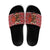 Spain Christmas Slide Sandals with Santa Bull Brick Chimney Wreath and Festive Holiday - Wonder Print Shop