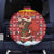 Spain Christmas Spare Tire Cover with Santa Bull Brick Chimney Wreath and Festive Holiday - Wonder Print Shop