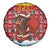 Spain Christmas Spare Tire Cover with Santa Bull Brick Chimney Wreath and Festive Holiday - Wonder Print Shop