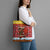 Spain Christmas Tote Bag with Santa Bull Brick Chimney Wreath and Festive Holiday - Wonder Print Shop