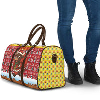 Spain Christmas Travel Bag with Santa Bull Brick Chimney Wreath and Festive Holiday - Wonder Print Shop