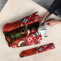 Spain Christmas Umbrella with Santa Bull Brick Chimney Wreath and Festive Holiday - Wonder Print Shop