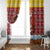 Spain Christmas Window Curtain with Santa Bull Brick Chimney Wreath and Festive Holiday - Wonder Print Shop