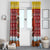 Spain Christmas Window Curtain with Santa Bull Brick Chimney Wreath and Festive Holiday - Wonder Print Shop