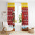Spain Christmas Window Curtain with Santa Bull Brick Chimney Wreath and Festive Holiday - Wonder Print Shop