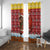 Spain Christmas Window Curtain with Santa Bull Brick Chimney Wreath and Festive Holiday - Wonder Print Shop