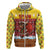 Spain Christmas Zip Hoodie with Santa Bull Brick Chimney Wreath and Festive Holiday - Wonder Print Shop