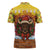 Spain Christmas Zipper Polo Shirt with Santa Bull Brick Chimney Wreath and Festive Holiday - Wonder Print Shop