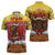 Spain Christmas Zipper Polo Shirt with Santa Bull Brick Chimney Wreath and Festive Holiday - Wonder Print Shop
