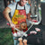 Spain Christmas Apron with Tio de Nadal Log Snowflakes Spanish Flag and Holiday Wreath - Wonder Print Shop