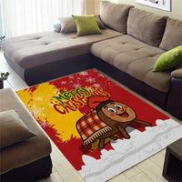 Spain Christmas Area Rug with Tio de Nadal Log Snowflakes Spanish Flag and Holiday Wreath - Wonder Print Shop