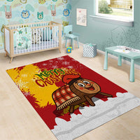 Spain Christmas Area Rug with Tio de Nadal Log Snowflakes Spanish Flag and Holiday Wreath - Wonder Print Shop