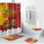 Spain Christmas Bathroom Set with Tio de Nadal Log Snowflakes Spanish Flag and Holiday Wreath - Wonder Print Shop
