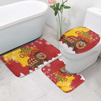 Spain Christmas Bathroom Set with Tio de Nadal Log Snowflakes Spanish Flag and Holiday Wreath - Wonder Print Shop