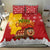 Spain Christmas Bedding Set with Tio de Nadal Log Snowflakes Spanish Flag and Holiday Wreath - Wonder Print Shop