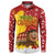 Spain Christmas Button Sweatshirt with Tio de Nadal Log Snowflakes Spanish Flag and Holiday Wreath - Wonder Print Shop