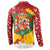 Spain Christmas Button Sweatshirt with Tio de Nadal Log Snowflakes Spanish Flag and Holiday Wreath - Wonder Print Shop