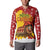 Spain Christmas Button Sweatshirt with Tio de Nadal Log Snowflakes Spanish Flag and Holiday Wreath - Wonder Print Shop