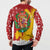 Spain Christmas Button Sweatshirt with Tio de Nadal Log Snowflakes Spanish Flag and Holiday Wreath - Wonder Print Shop