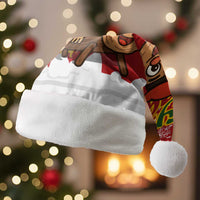 Spain Christmas Santa Hat with Tio de Nadal Log Snowflakes Spanish Flag and Holiday Wreath - Wonder Print Shop