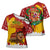 Spain Christmas Cross Shoulder Shirt with Tio de Nadal Log Snowflakes Spanish Flag and Holiday Wreath - Wonder Print Shop