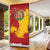 Spain Christmas Door Cover with Tio de Nadal Log Snowflakes Spanish Flag and Holiday Wreath - Wonder Print Shop