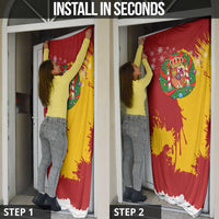 Spain Christmas Door Cover with Tio de Nadal Log Snowflakes Spanish Flag and Holiday Wreath - Wonder Print Shop
