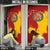 Spain Christmas Door Cover with Tio de Nadal Log Snowflakes Spanish Flag and Holiday Wreath - Wonder Print Shop