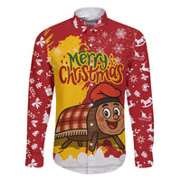 Spain Christmas Family Matching Long Sleeve Bodycon Dress and Hawaiian Shirt with Tio de Nadal Log Snowflakes Spanish Flag and Holiday Wreath - Wonder Print Shop