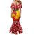 Spain Christmas Family Matching Mermaid Dress and Hawaiian Shirt with Tio de Nadal Log Snowflakes Spanish Flag and Holiday Wreath - Wonder Print Shop