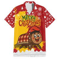 Spain Christmas Family Matching Off The Shoulder Long Sleeve Dress and Hawaiian Shirt with Tio de Nadal Log Snowflakes Spanish Flag and Holiday Wreath - Wonder Print Shop
