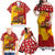 Spain Christmas Family Matching Off Shoulder Maxi Dress and Hawaiian Shirt with Tio de Nadal Log Snowflakes Spanish Flag and Holiday Wreath - Wonder Print Shop