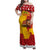 Spain Christmas Family Matching Off Shoulder Maxi Dress and Hawaiian Shirt with Tio de Nadal Log Snowflakes Spanish Flag and Holiday Wreath - Wonder Print Shop