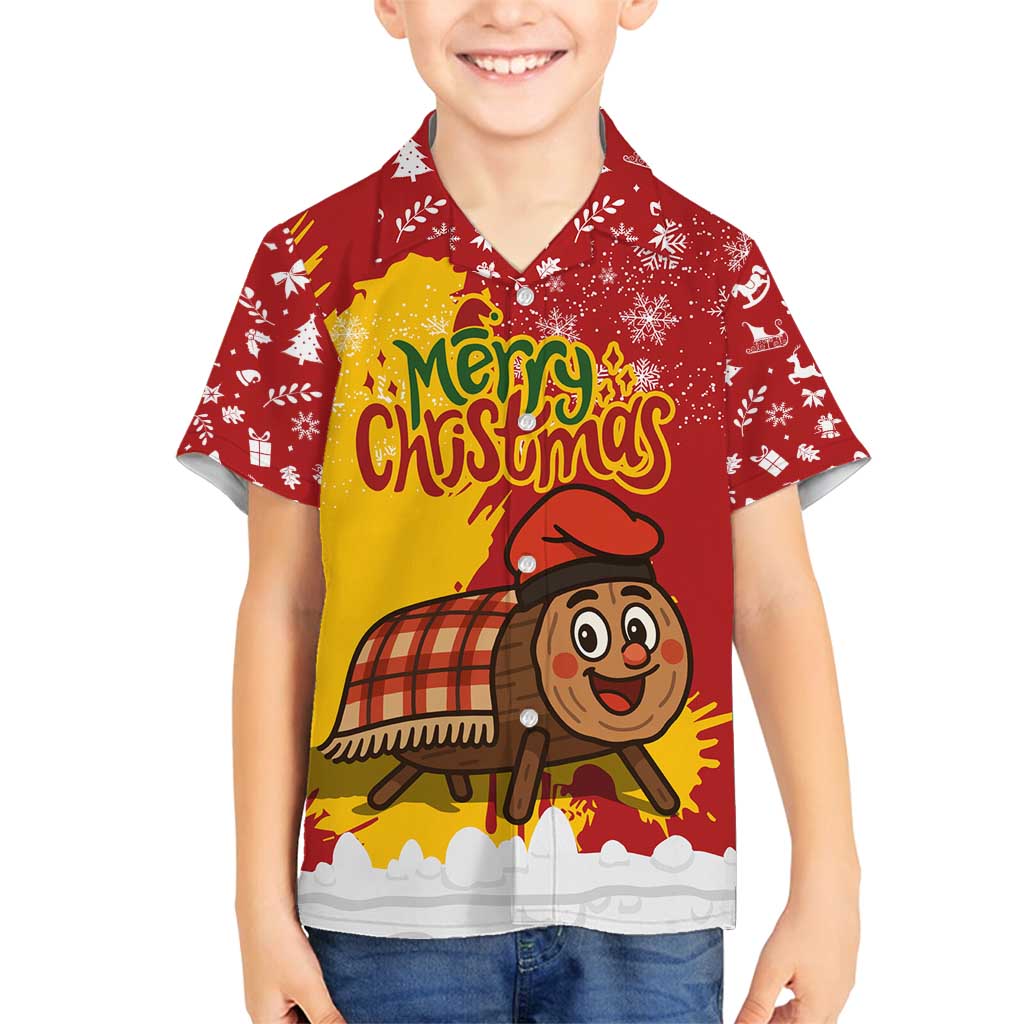 Spain Christmas Family Matching Puletasi and Hawaiian Shirt with Tio de Nadal Log Snowflakes Spanish Flag and Holiday Wreath - Wonder Print Shop