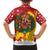 Spain Christmas Family Matching Short Sleeve Bodycon Dress and Hawaiian Shirt with Tio de Nadal Log Snowflakes Spanish Flag and Holiday Wreath - Wonder Print Shop