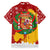 Spain Christmas Family Matching Short Sleeve Bodycon Dress and Hawaiian Shirt with Tio de Nadal Log Snowflakes Spanish Flag and Holiday Wreath - Wonder Print Shop