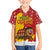 Spain Christmas Family Matching Short Sleeve Bodycon Dress and Hawaiian Shirt with Tio de Nadal Log Snowflakes Spanish Flag and Holiday Wreath - Wonder Print Shop