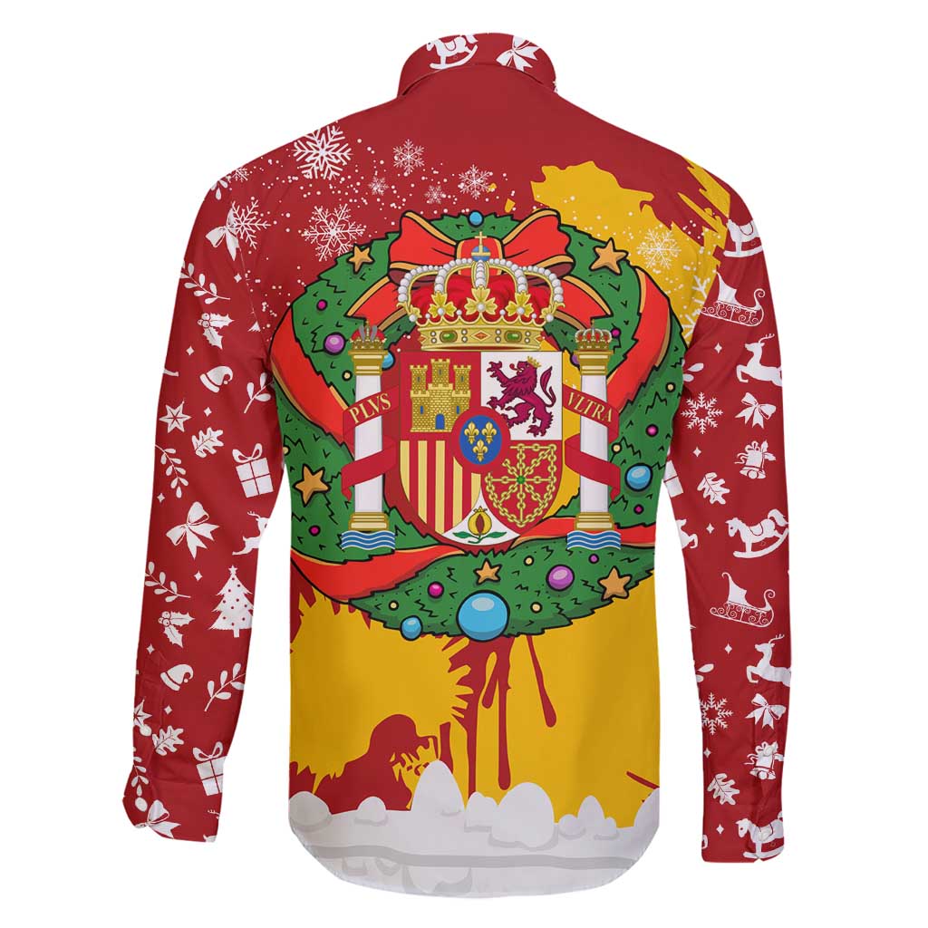 Spain Christmas Family Matching Summer Maxi Dress and Hawaiian Shirt with Tio de Nadal Log Snowflakes Spanish Flag and Holiday Wreath - Wonder Print Shop