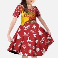 Spain Christmas Family Matching Tank Maxi Dress and Hawaiian Shirt with Tio de Nadal Log Snowflakes Spanish Flag and Holiday Wreath - Wonder Print Shop