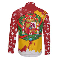 Spain Christmas Family Matching Tank Maxi Dress and Hawaiian Shirt with Tio de Nadal Log Snowflakes Spanish Flag and Holiday Wreath - Wonder Print Shop