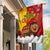 Spain Christmas Garden Flag with Tio de Nadal Log Snowflakes Spanish Flag and Holiday Wreath - Wonder Print Shop
