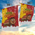 Spain Christmas Garden Flag with Tio de Nadal Log Snowflakes Spanish Flag and Holiday Wreath - Wonder Print Shop