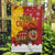 Spain Christmas Garden Flag with Tio de Nadal Log Snowflakes Spanish Flag and Holiday Wreath - Wonder Print Shop