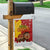 Spain Christmas Garden Flag with Tio de Nadal Log Snowflakes Spanish Flag and Holiday Wreath - Wonder Print Shop