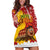 Spain Christmas Hoodie Dress with Tio de Nadal Log Snowflakes Spanish Flag and Holiday Wreath - Wonder Print Shop