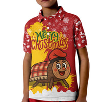 Spain Christmas Kid Polo Shirt with Tio de Nadal Log Snowflakes Spanish Flag and Holiday Wreath - Wonder Print Shop