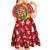 Spain Christmas Kid Short Sleeve Dress with Tio de Nadal Log Snowflakes Spanish Flag and Holiday Wreath - Wonder Print Shop