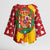Spain Christmas Kimono Sleeve Blouse with Tio de Nadal Log Snowflakes Spanish Flag and Holiday Wreath - Wonder Print Shop